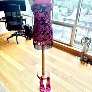 3-Piece Fuchsia Party Set: XS Dress + Heels EU 37 + Matching Bag